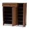 Baxton Studio Coolidge Walnut Finished 11-Shelf Wood Shoe Storage with Drawer 156-9391 - alternate 10